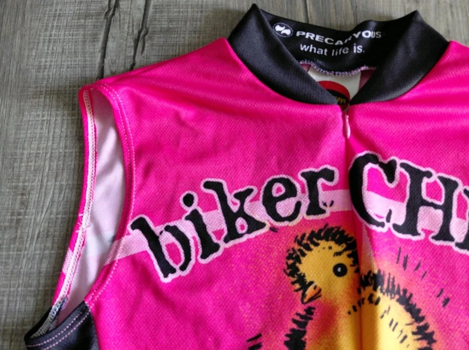 Camiseta deportiva de ciclismo Precaryous Biker Chick para mujer rosa talla L grande Foto 2 de 4