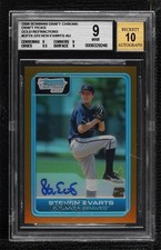2006 Bowman Draft Chrome Picks Gold Refractor 6/50 Steven Evarts BGS 9 Auto 0o48