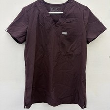 Figs Technical Collection V-Neck Scrub Top Women s XS Expresso Nurse Medical