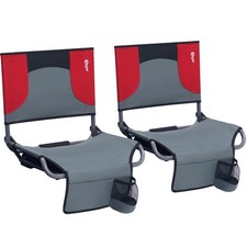 Portal Folding Stadium Seats with Back Support, 2 Pack Stadium Chair Bleacher Se
