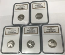 2007-S Silver Proof Statehood Quarter Set MT WA ID WY UT - NGC PF69 Ultra Cameo