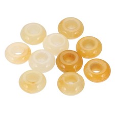 10 Pcs Natural Large Hole Gemstone Beads for DIY Jewelry Craft, Yellow