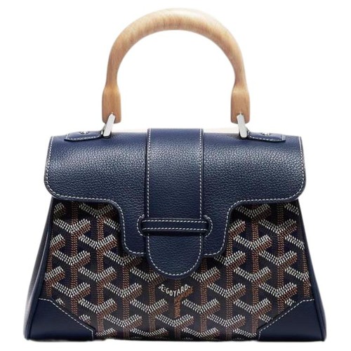 GOYARD Handbags Calfskin Marine Blue Women 7.9 x 3.0 x 5.9 in
