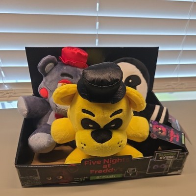 Jazwares FNAF Five nights at Freddys Golden Freddy, Nightmarionne, & Lefty Plush