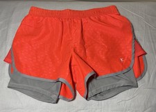 Danskin Now Women's Athletic Shorts Red Gray Lightweight Breathable Gym Running
