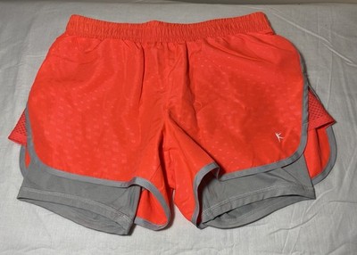 Danskin Now Women's Athletic Shorts Red Gray Lightweight Breathable Gym Running