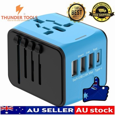 Thunder Tools Universal Travel Adapter International Power Adapter 3 USB