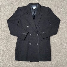 Vintage Pendleton Women s Black Wool Double Breasted Blazer USA Vintage 12 Tall