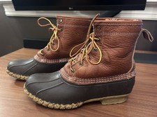 L.L.Bean Duck Boots - Shearling Lined Brown Leather / Rubber Women s 9 USA 289