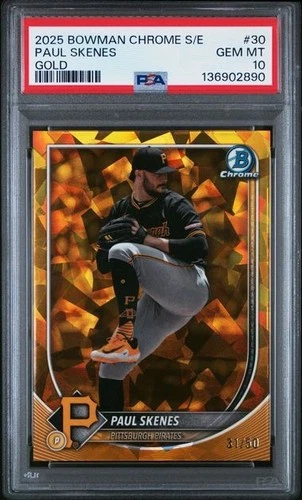 2025 Bowman Chrome Sapphire Edition Paul Skenes Gold/50🔥PSA 10🔥COLOR MATCH🔥