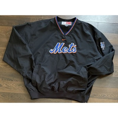 RareNew York Mets Windbreaker XXL Black Nike Center Swoosh
