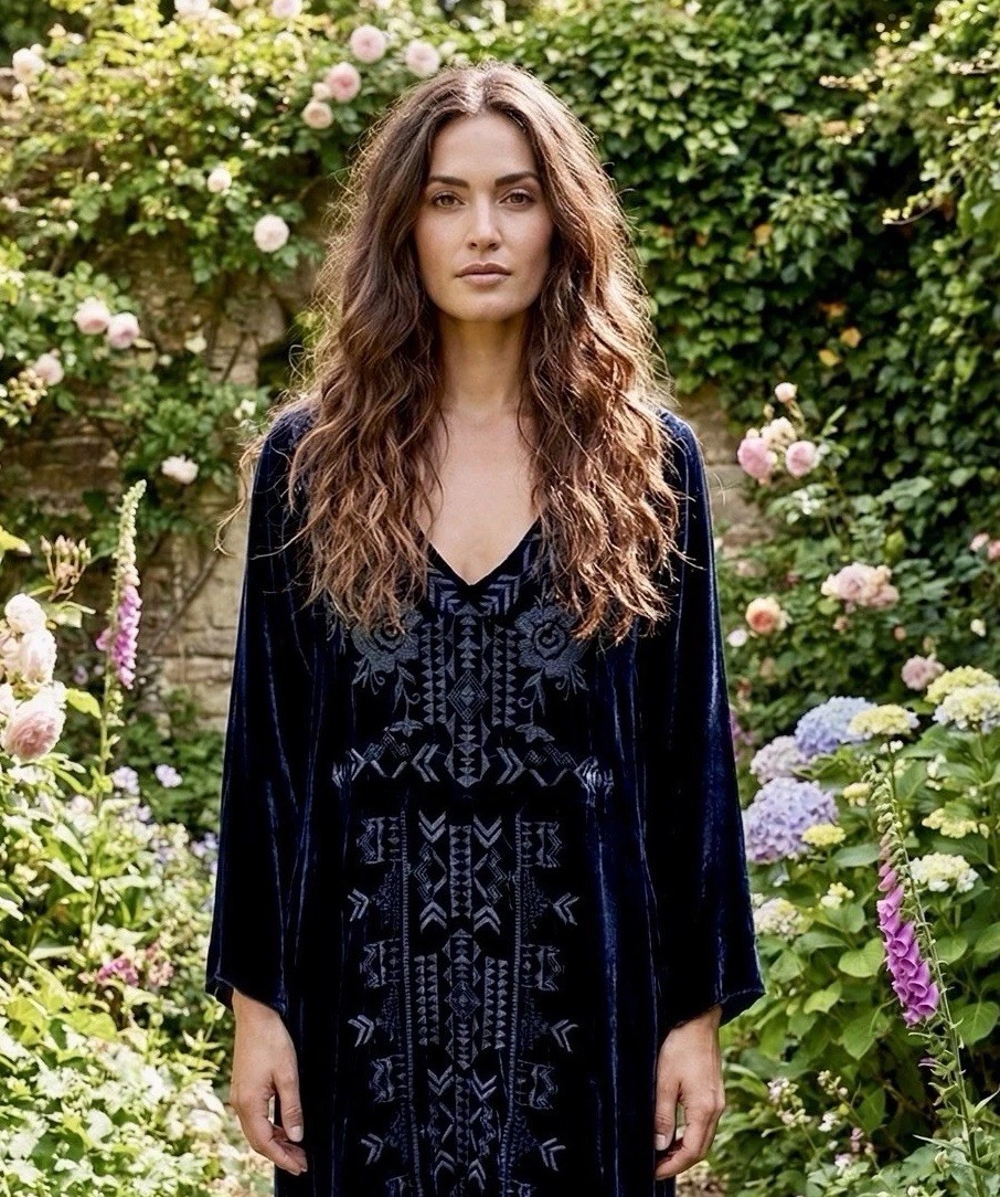 Johnny Was 3X 3XL Plus Black Velvet Shift Mini Dress Tunic Top Embroidered NWT