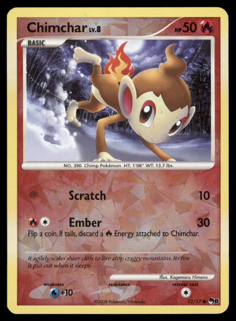 Chimchar 12/17 POP Series 8 Pokemon Card Cracked Ice