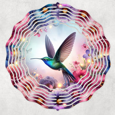 Floral Hummingbird 10" Wind Spinner