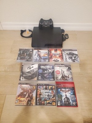 Sony Playstation 3 PS3 Slim Console System Games Grand Theft Auto Call of Duty