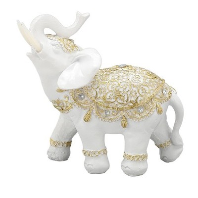 Pssopp Lucky Elephant Sculpture, Lucky and Fortune Flexible Placement Endurin...