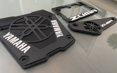 YAMAHA ZUMA CHUMA 3D Acrylic License Plate Frame, Muffler Plate