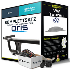 Für VW Touran Typ 1T1,1T2 Anhängerkupplung starr +eSatz 13pol 06- NEU