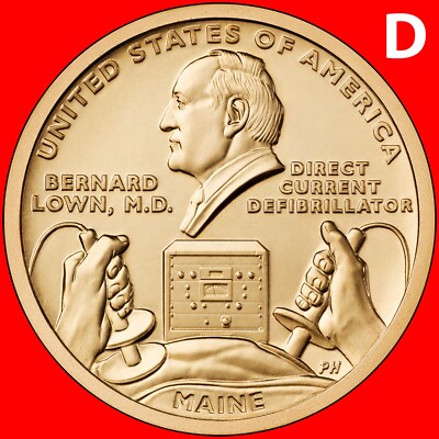 2024 D MAINE (ME) DR. BERNARD LOWN INNOVATION UNCIRCULATED DOLLAR COIN FROM ROLL