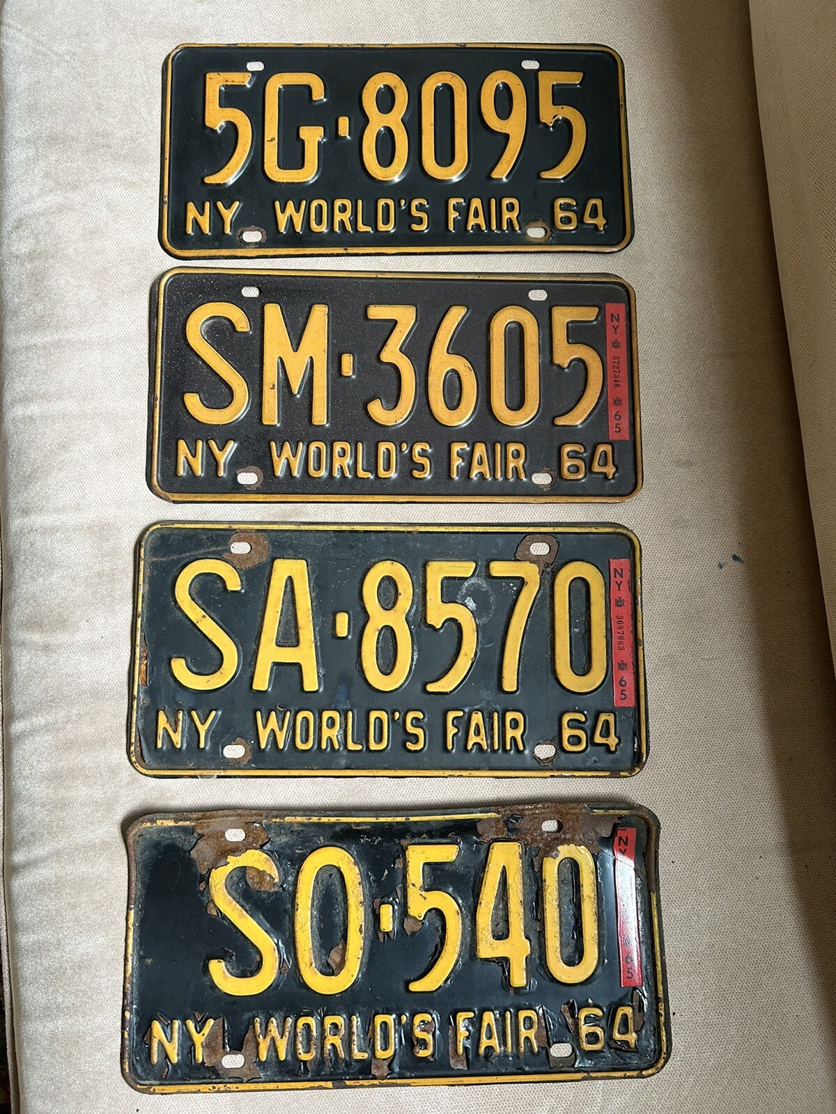 1964 New York World’s Fair License Plate Lot 4 Vintage Plates eBay