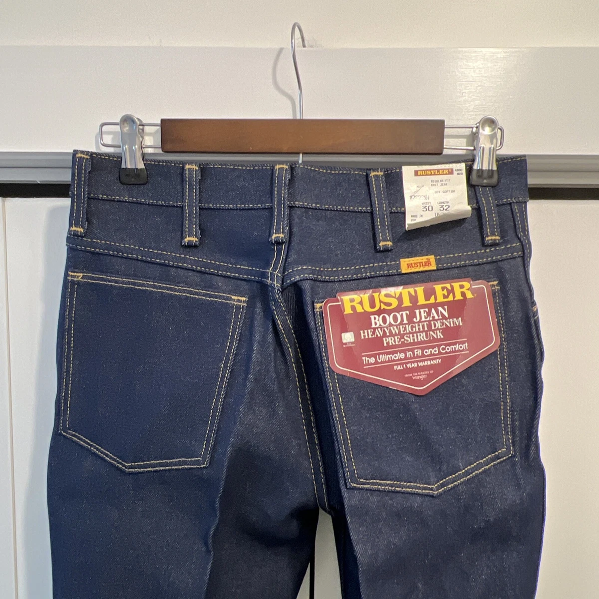VTG Wrangler Rustler 30x32 Men Regular Fit Boot Cut Denim Jeans