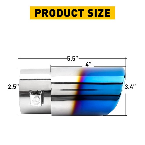 Durable Car Rear Exhaust Pipe Tail Muffler Tip Auto Accessories Replace Kit Blue - Picture 3 of 12