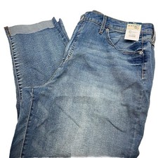 20W Terra  Sky Women's Plus Size Step Hem Straight Leg Denim Jeans NWT