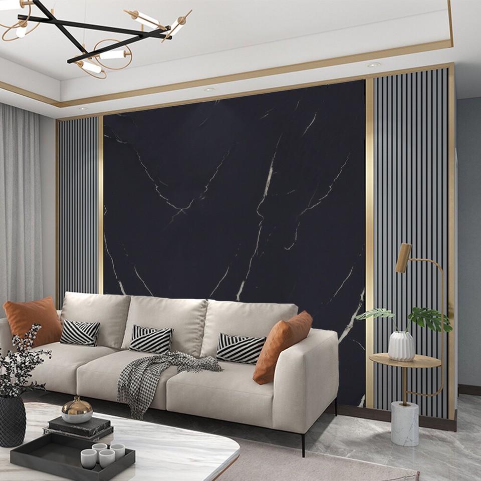 10pcs 2mm Black PVC Bathroom Wall Panels Waterproof Shower Wall ...