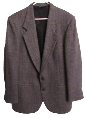 pierre cardin Men's Tweed 100% Wool Gray 2-Button Blazer Sport Coat Jacket L