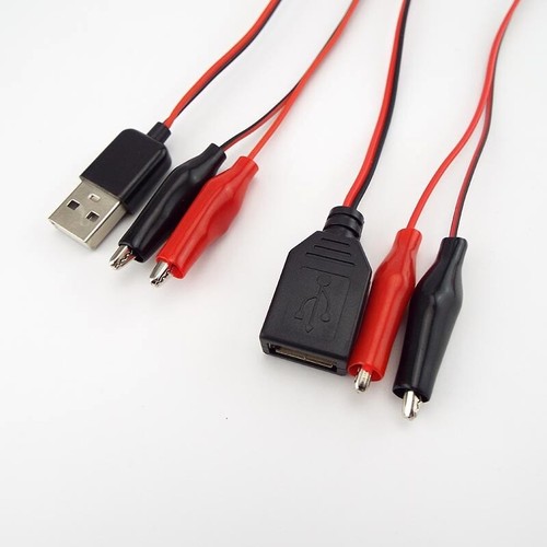 USB macho hembra a clips de alimentación cocodrilo cocodrilo probador cable de alimentación - Imagen 6 de 13