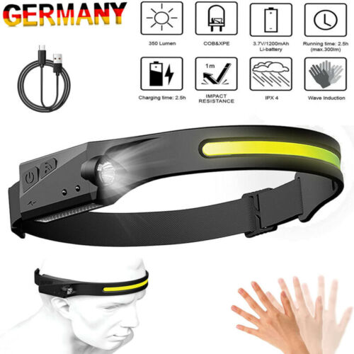 LED Stirnlampen Kopflampen leicht Joggen Fahrrad Laufen Sport Kopf Stirn Lampe - Bild 2 von 12