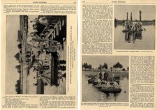 Kriegsbr&uuml;ckenbau Br&uuml;ckenschlagen durch Kavallerie in Metz Text+Bilder von 1901