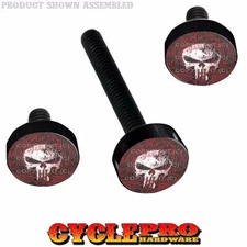 Black Billet Fairing Windshield Hardware Kit 14-Up Harley Touring PUNISH SKULL