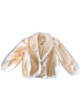 Vintage Faux Fur Coat Donnybrook Fur Coat White 90s Pompoms Crop Guc One Size