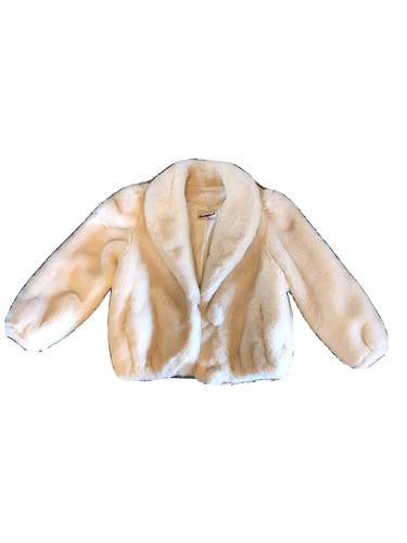 Vintage Faux Fur Coat Donnybrook Fur Coat White 90s PomPoms Crop GUC One Size