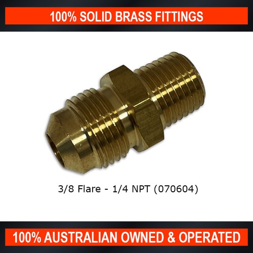 Solid Brass Fittings Male Flare Hex NPT Nipple Flare NPT Elbow Flare Union Tee - Picture 13 of 19
