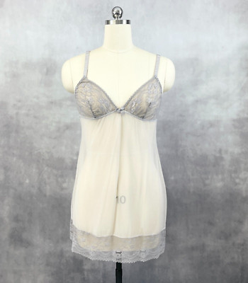 Sisi Babydoll Cami Slip Dress Womens Size Large Lace Coquette Fairycore Boudoir