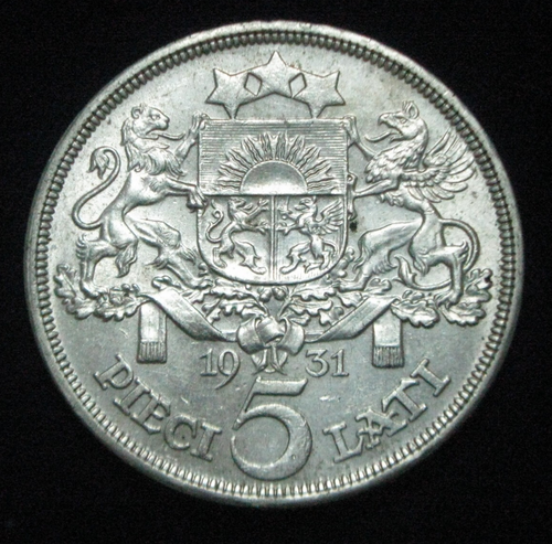 ZALDI2010 - LETONIA . 5 LATI DE 1931 . PLATA - Photo 2 sur 2