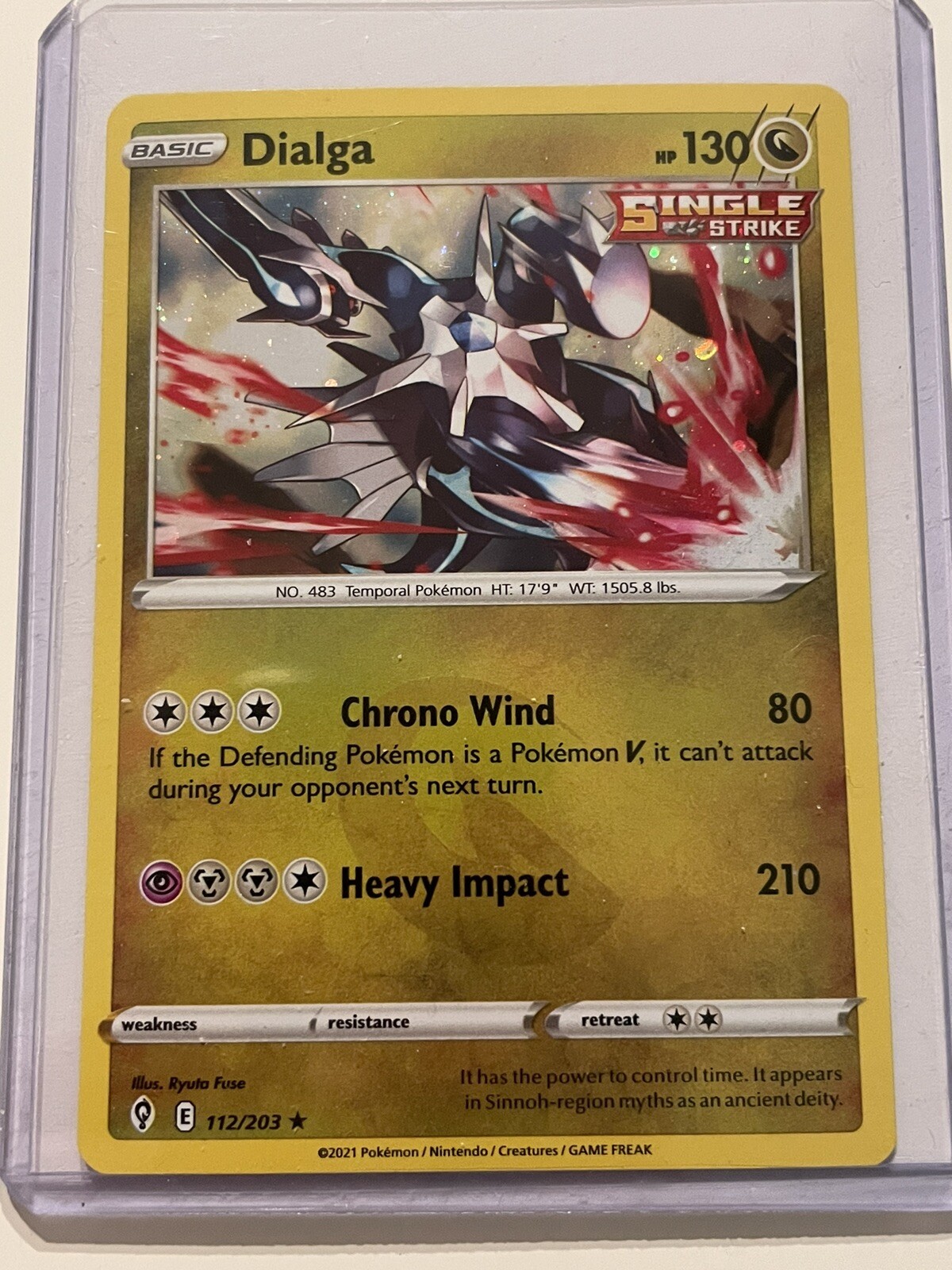 Dialga 112/203 Evolving Skies Cosmos Holo Pattern Pokemon TCG Card NM