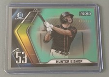 2022 Bowman Baseball Hunter Bishop Scouts Top 100 Aqua Chrome Refractor 71/125