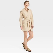 Flaw Universal Thread Long Sleeve Tie Front Mini Shirt Dress Size XS