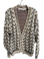 Vintage 90’s Grandma Cardigan S Tan Cotton