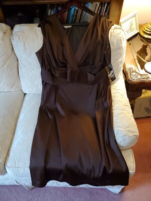 Donna Ricco brown dress size 18W v-neck sheath