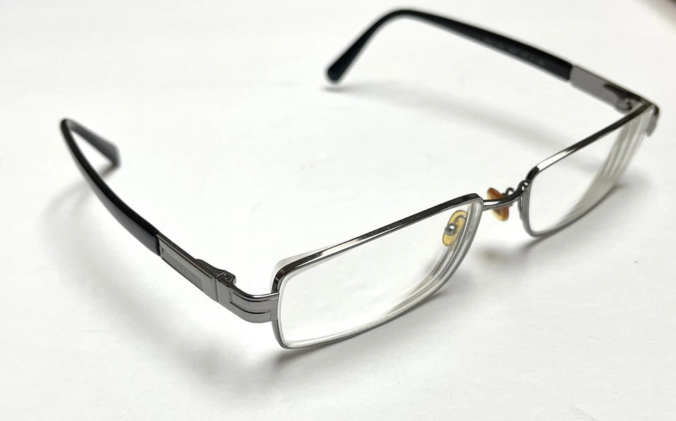 Versace Eyeglass Frames + Case. Model 1064. Silver and Black, Italy. 53-16 135 - Image 3 of 4