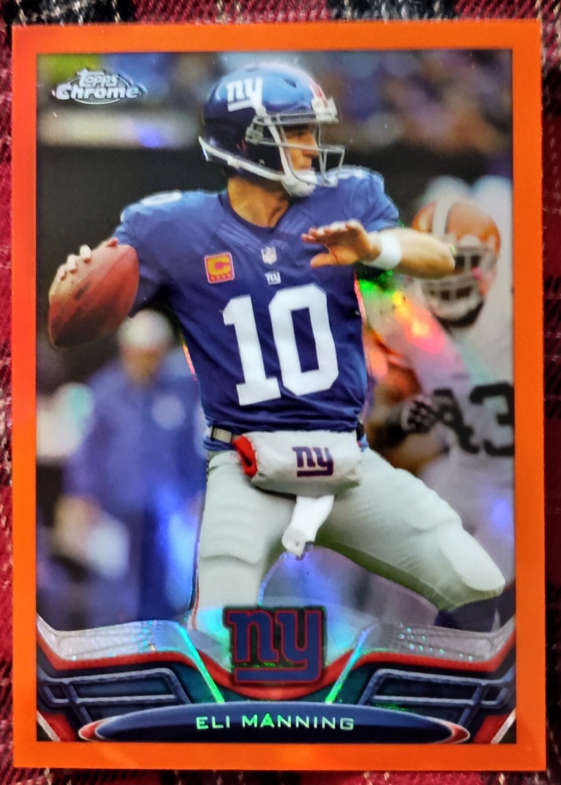 2013 Topps Chrome Eli Manning Orange Refractor