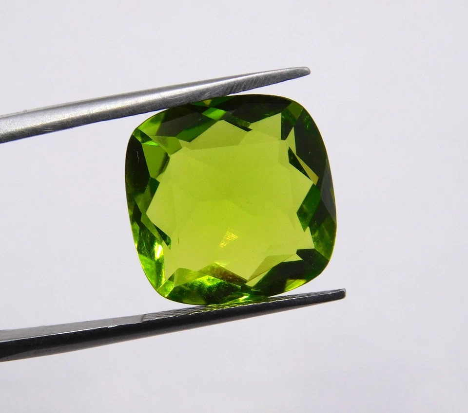 14 MM Lab Created Peridot Cushion Cut Lot Loose Gemstone For Jewelry P-2105 - Image 3 of 4
