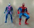 Vtg 1994 X-Men Archangel & Spiderman Steel Mutant Die Cast 2.25" Marvel Toy Biz