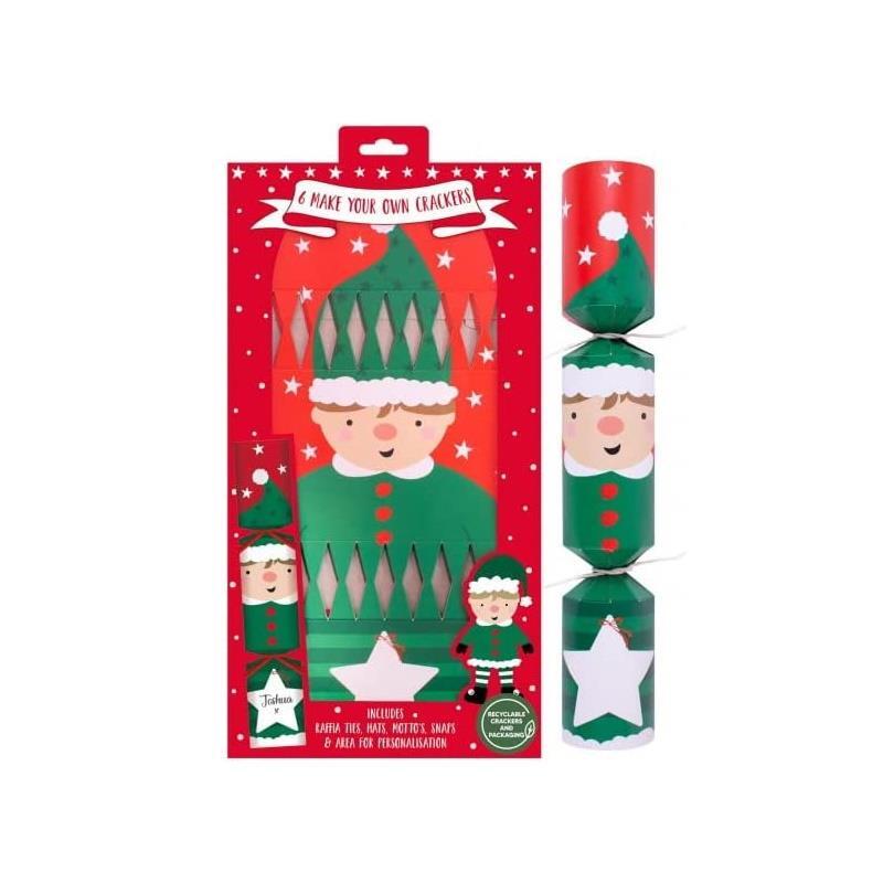 Christmas Crackers Festive Elf Make Your Own DIY Set of 6 Table Decorations