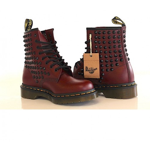Dr. Martens Bordeaux Borchie Nere Full 1460 [Prodotto Personalizzato]  Scarpe ORI | eBay