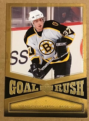 2005-06 PATRICE BERGERON UPPER DECK GOAL RUSH INSERT CARD #GR9 BOSTON BRUINS